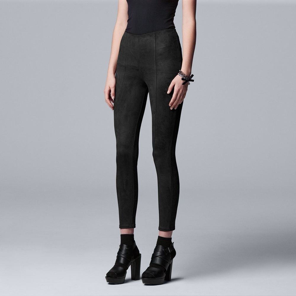 Simply Vera Vera Wang Women’s Medium Faux Suede Black Pants